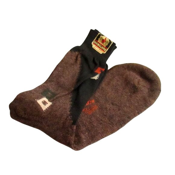 Vintage Monclare Mens Socks Hose Feather Tones Socks With Geometric Pattern - Picture 1 of 7